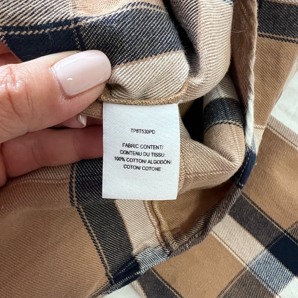Derek Lam 10 Crosby Denim Mock Tie Waist Dress | Camel 100% Cotton Plaid SZ 6. - Picture 8 of 10